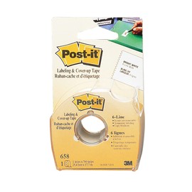 Post-it Labeling Tape, 2 in x 36 yds., 1 Roll, White (695)