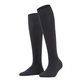 FALKE Women's Fine Softness 50 Denier Knee Socks Breathable Quick-Drying Sustainable Material Half Opaque Tear-Resistant Durable Soft Comfort Waistband Pressure-free Toe 1 Pair, Black 3000.