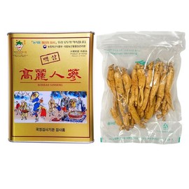 Goryeo Ginseng (대명이네 인삼농장)6년근 피부직삼 1등 25뿌리 300g/건삼 백삼 고려인삼 (Daemyeongine Ginseng Farm) 6-Year-Old Top Grade Unpeeled Straight Korean White Ginseng, 25 Roots, 300g