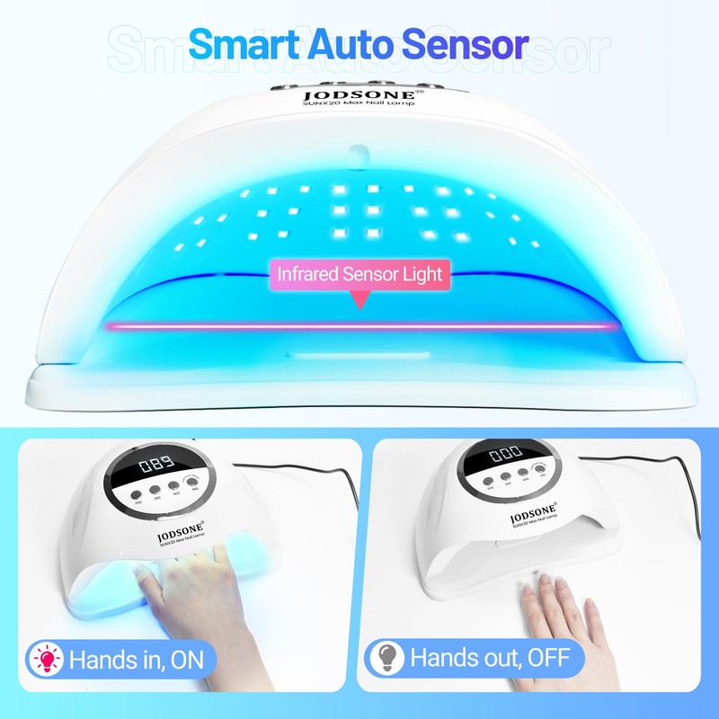 JODSONE U V LED Nail Lamp 320W, Nail Dryer for