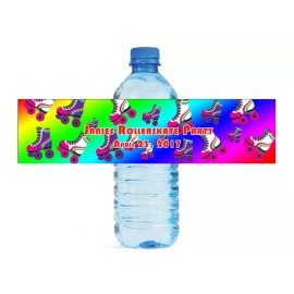 My Wonderful Labels 100 Rollerskate Party Water Bottle labels Birthday Party Easy to Use Self Stick
