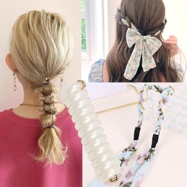 OTGui 2Pcs+1 Retractable Pocket Headband, Vintage floral Hairband for a variety of hair accessories + Portable Adjustable Hair Hoop with Plastic Storage Bag for Washing Makeup Travel Outdoor-Green