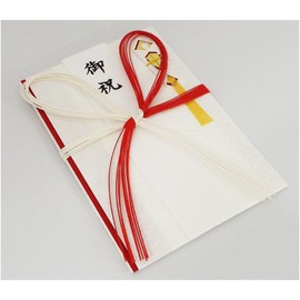 Sukko Kogyo Ki 829 Gold Seal Ceremonial Bag, Celebration Seal for Millions of Yen, Red and White Flower Knot