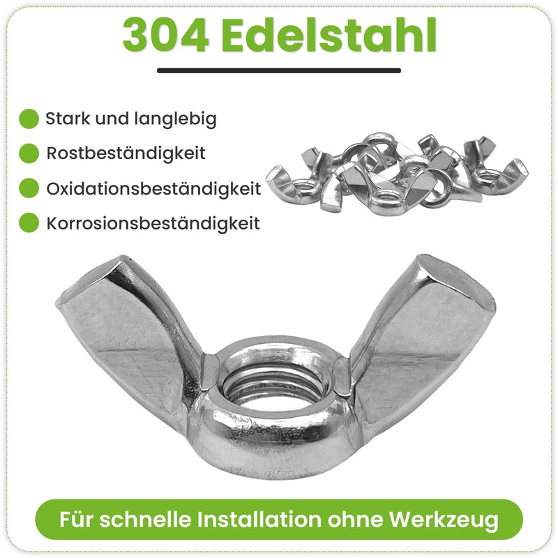 Offgridtec Wing Nuts Stainless Steel A2 V2A 304 DIN315 Pack