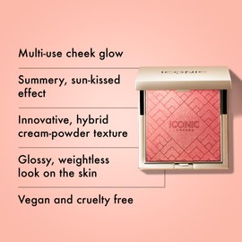 ICONIC LONDON Kissed by the Sun | Multi-Use Blush, Bronzer, & Highlighter, For All Skin Types, Cruelty-Free, Vegan Makeup, (Hot Stuff) 0.17 oz