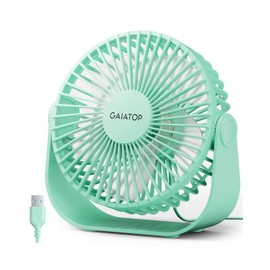 Gaiatop USB Desk Fan, 3 Speeds Strong Airflow, 5.5 Inch Portable 90° Rotate Quiet Cooling, Small Personal Table Fans for Bedroom Home Office Travel Green