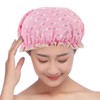 Pack of 2 Waterproof Shower Caps, Elastic Rubber Band, Double