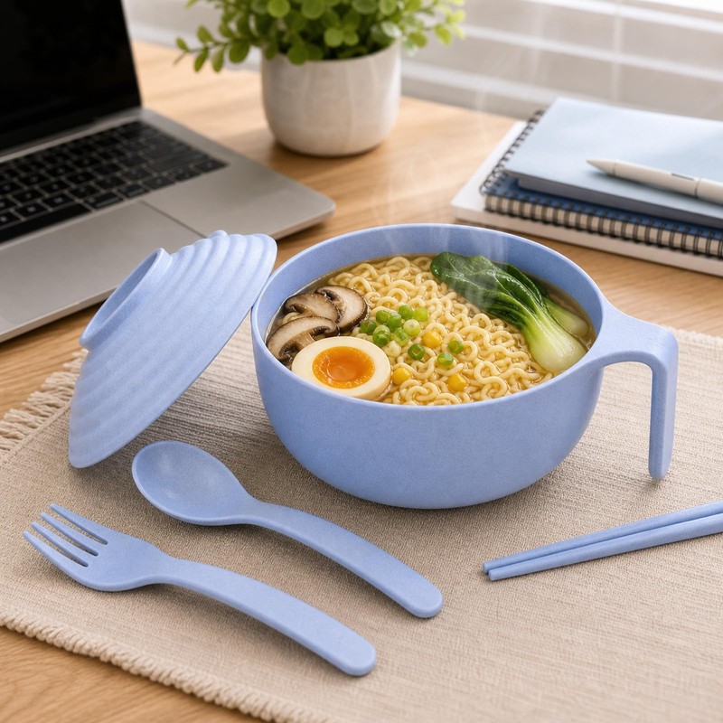 Syaonrst Microwave Ramen Bowl with Utensil Box - 1 Set