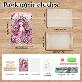 5D Diamond Art Tray with Handle for Adults DIY Diamond Art Plate Kits Beautiful Lady Picture Diamond Art Painting Dinner Plate for Coffee Living Room Home Organizer Parties Family Gatherings, SGP8002