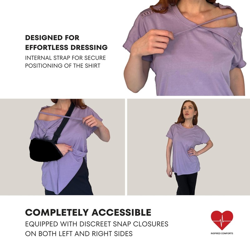 Womens Post Surgery Shirt (Lavender, 2XL)