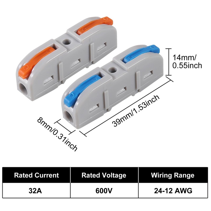 Lever Wire Connectors Quick Connect Electrical Splicing Kit for Compact
