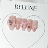 Pink Magnet Gra Handmade Nail Tips Ribbon Nail Tips -