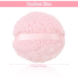 2PCS 6 inch Large Powder Puff,Velvet Dust Puff Ultra Soft Washable Large Round Velour Powder Puff, Soft Reusable Body Powder Applicator Face Powder Puffs for Loose Mineral Powder