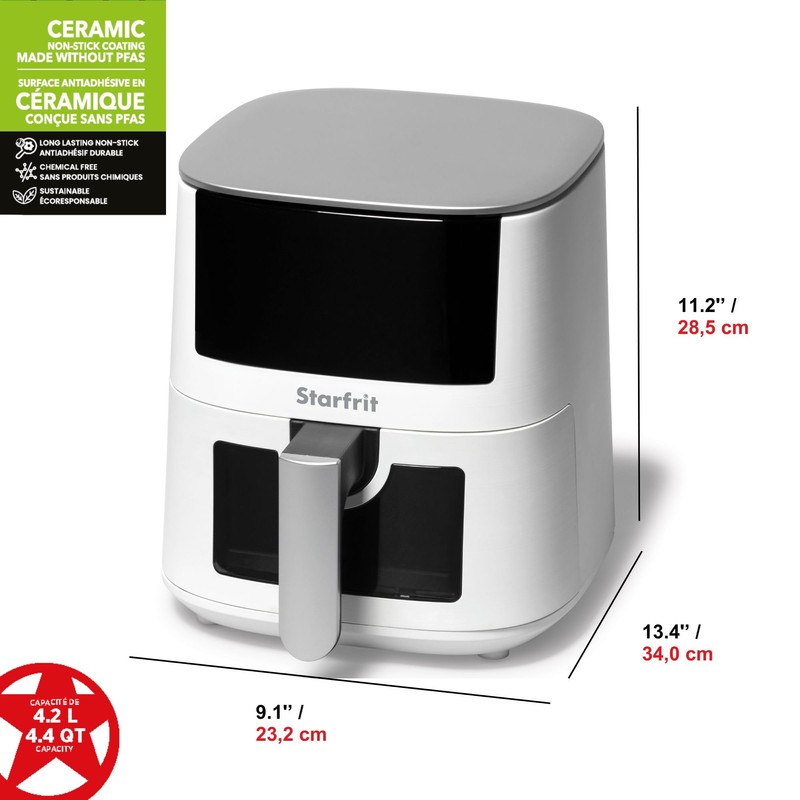 Starfrit Electric Digital Air Fryer - 4.2L Capacity - Ceramic
