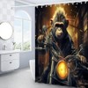 EUBTPA Funny Shower Curtain Humorous Animal Monkey Gorilla Riding Motorcycle