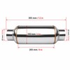 2.5 Inch Stainless Steel Exhaust Resonator 12 Inch Straight-Through Muffler