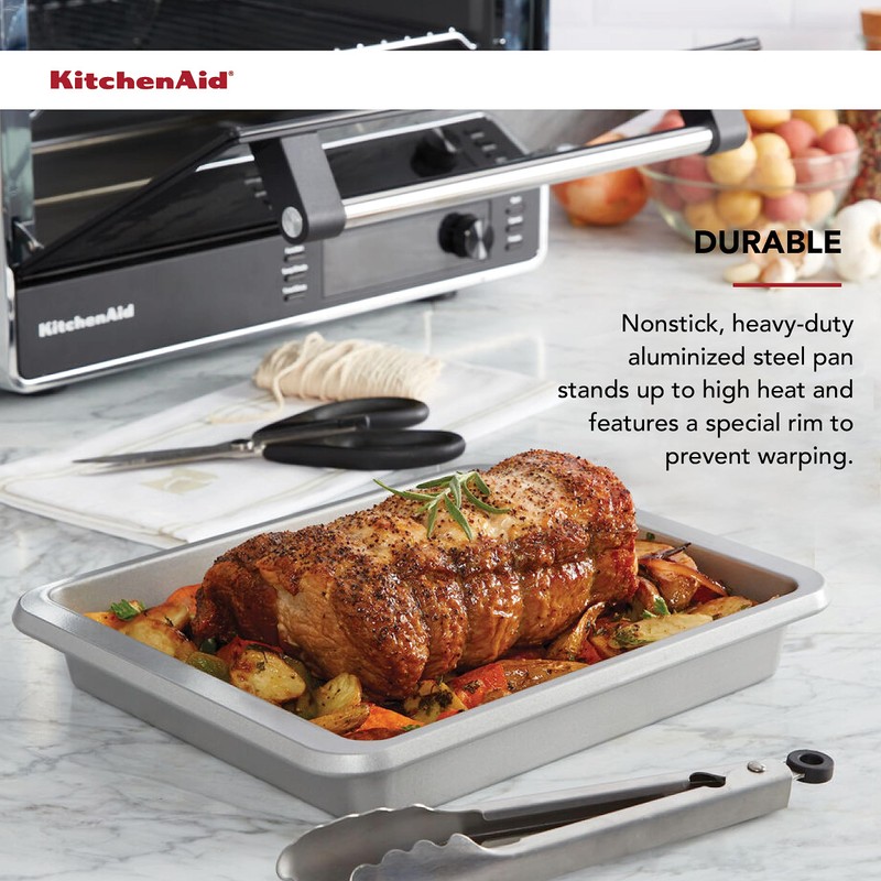 KitchenAid Countertop Oven Rectangular Baker, 12.3 x 10 Inch, Silver