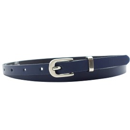 NK Belt GmbH MR-19 Women's Leather Belt Made in Germany, Suit Jeans Belt 12 mm Narrow, blue