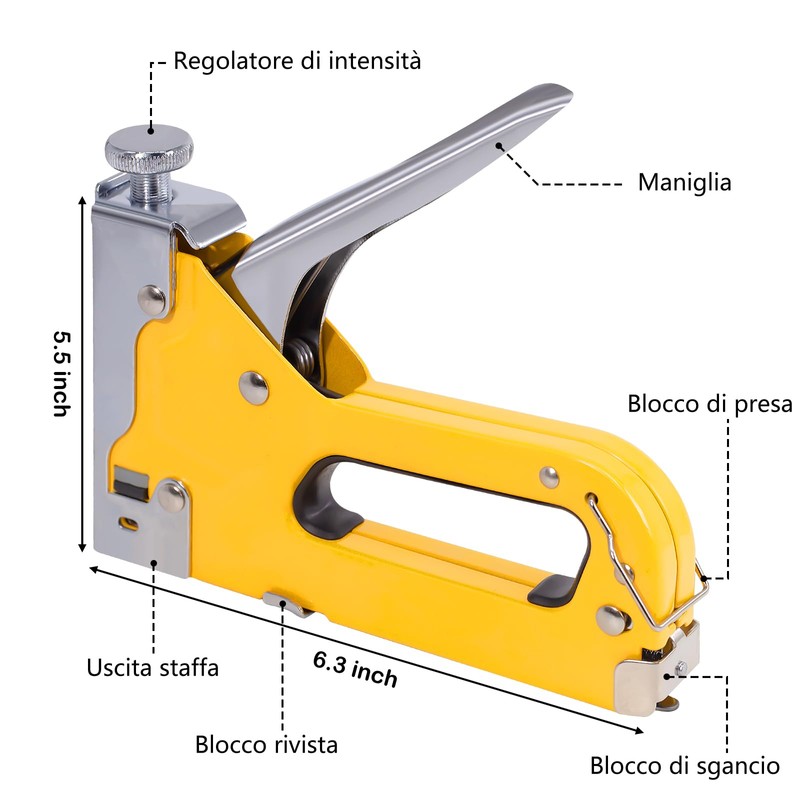 Tutee Stapler for Wood, 3-in-1 Box with 300 Nails, Suitable