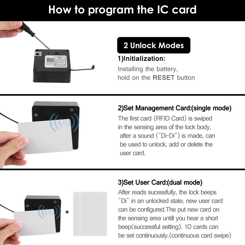 Clickinline Electronic Cabinet Lock Hidden DIY Invisible Cabinet Lock RFID