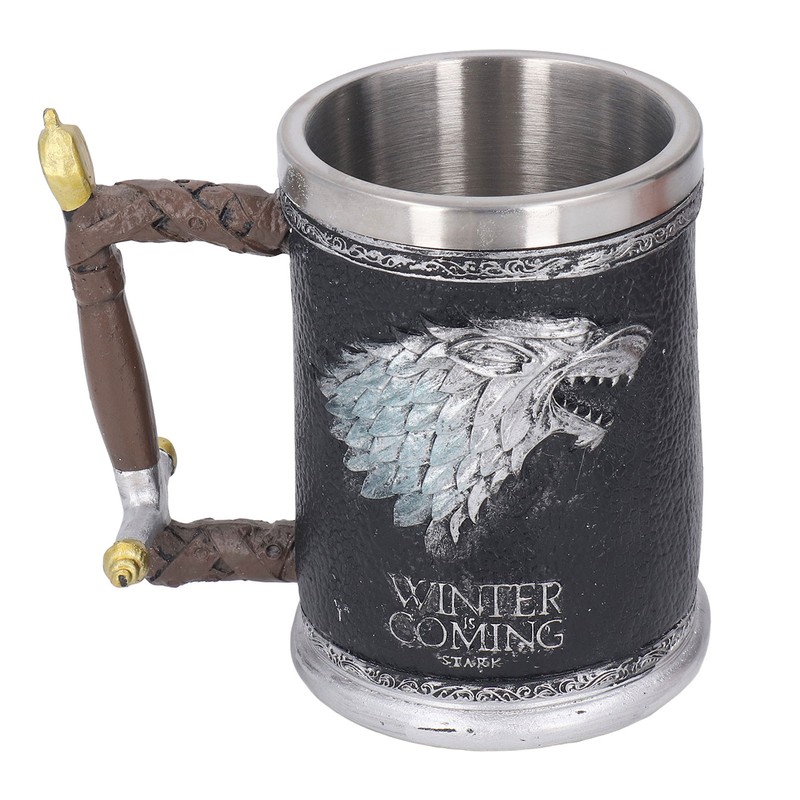 Stainless Steel Liner Mug Resin Decorative Hand Painted Beer Cup