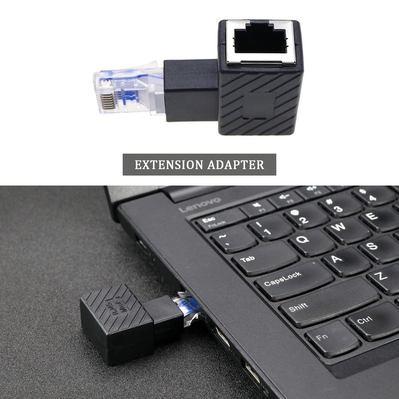 ECSiNG 2PCS RJ45 Ethernet Adapter 90 Degree RJ45 Male to