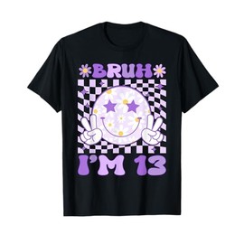 Bruh I'm 13 Years Old Purple Birthday Teens 13th Birthday T-Shirt