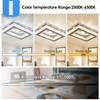 Dimmable Crystal LED Flush Mount Ceiling Light, 11.8"×9.1" Rectangular Close