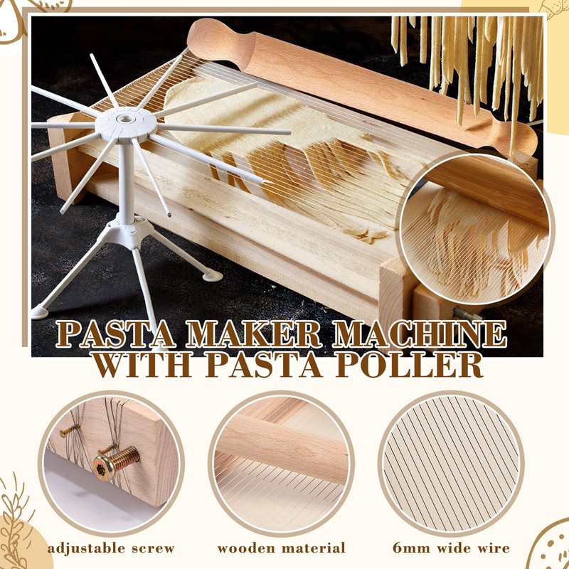 SiliFine 4 Pcs Pasta Maker Tool Set Include Chitarra Cutter