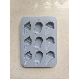 9 Cavity Silicone Chocolate Mold (Ice Cream) (Grey)