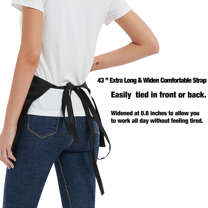 DUSKCOVE 12 Pack Server Aprons with 3 Pockets - Waitress