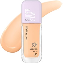 Maybelline Super Stay Lumi Matte Base de Maquillaje Líquida, Alta Cobertura con Acabado Mate Luminoso, Tecnología Lightwear 30H de Duración, Tono 120, 30 ml