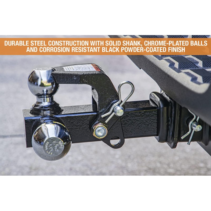 Buyers Products 1802279 Tri-Ball Truck Hitch With Hook, Solid Shank