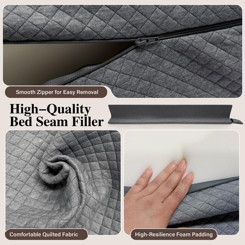 JZHLLA Triangle Bed Gap Filler Queen, Prevent Items from Falling