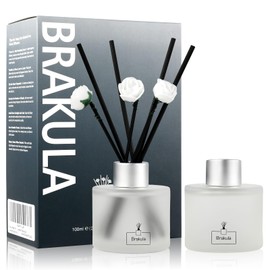 Brakula 2 Pack Reed Diffuser Set, Eucalyptus & Wild Mint Scented, Home Fragrance with 14 Sticks Bathroom Decor, Reed diffusers for Home 6.76 fl oz (Eucalyptus & Wild Mint)