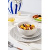 FOBENTA Ceramic Dinner Plates Set of 4,Lena Porcelain Dinner Plates,Embossment
