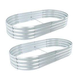 HOSTIC 2Pack 6x3x1FT Galvanized Planter Raised Garden Boxes Outdoor Large Metal Gardens Beds for Vegetables Flowers Herbs Succulents