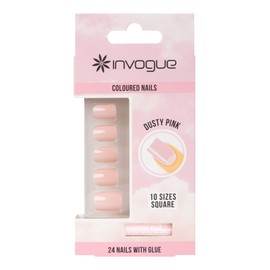 Invogue Dusty Pink Square Nails (24 Pieces)