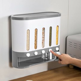 Gdrasuya10 Grain Dispenser Cereal Dispenser Rice Grain Dry Food Container Storage Wall Mounted Case Kitchen Rice Bucket Storage Rice, Beans, Grains,Dry Food