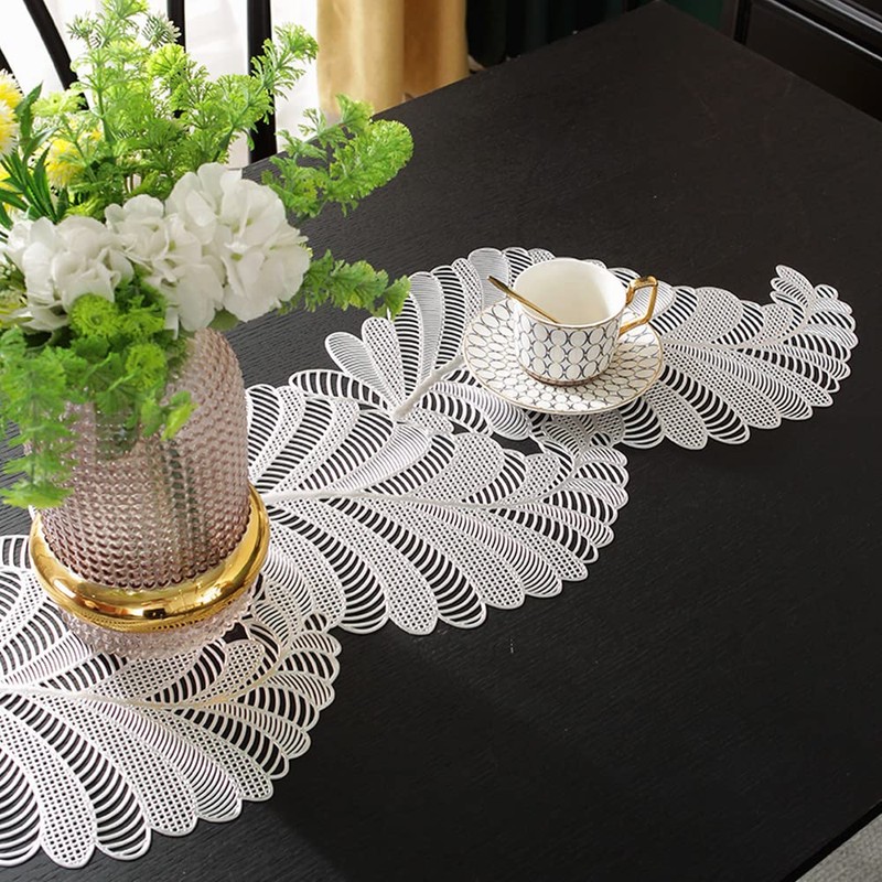 Hosoncovy PVC Hollow Table Runner Non-slip Decorative Table Mats Placemat