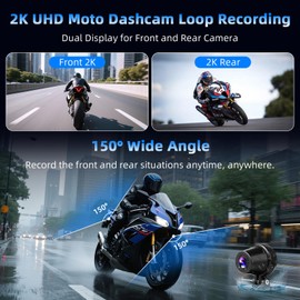 Vtopek Motorrad Carplay Android Auto Kabellos Tragbarer 5,5-Zoll Carplay Motorrad Touchscreen IP67 Wasserdicht mit GPS-Navigation Siri Dual Bluetooth Freisprecheinrichtung Kabelsteuerung 64G-TF-Karte