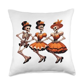 Spooky Skeleton Irish Step Dance man, women who love Irish Throw Pillow