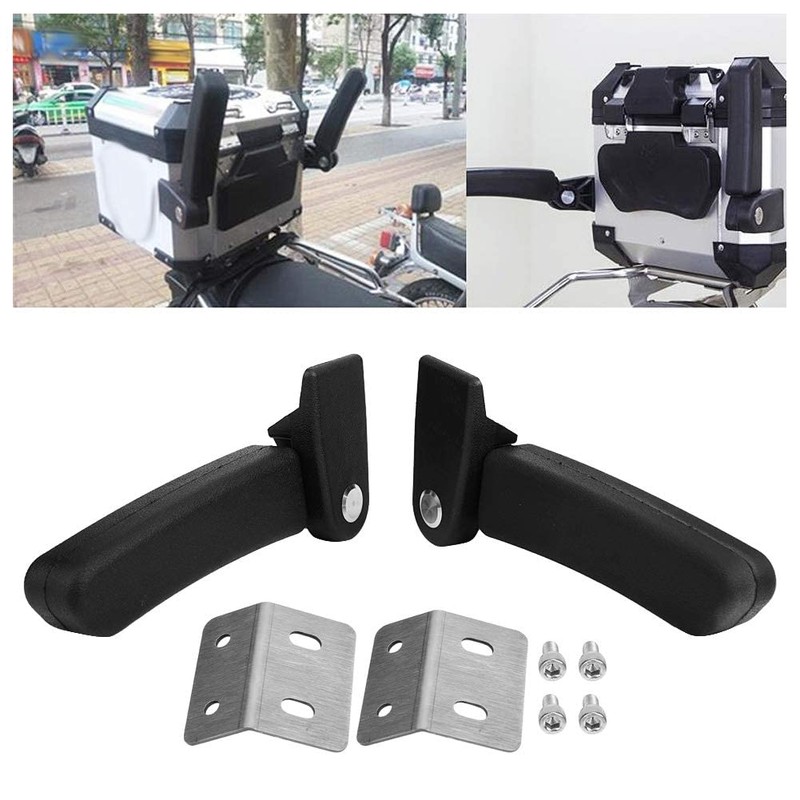 Motorcycle Passenger Armrest 2Pcs Motorcycle Passenger Rear Folding Top Case