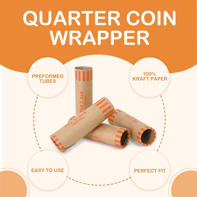 L LIKED 49 Pcs Preformed Coin Wrappers for Canadian Coins,