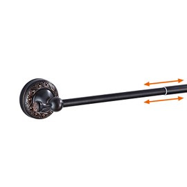 Towel Racks for Bathroom, NEWRAIN Adjustable Retractable 16-29 Inches Brass Towel Bar, Oil Rubbed Bronze Wall Mounted Towel Holder, Towel Rod for Kitchen