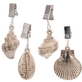 Luxshiny Tablecloth Weight Shell Tablecloth Weights Table Cloth Weight Clips Table Cloth Pendant Table Cloth Weight Hanger for Home Restaurant (Pack of 4)