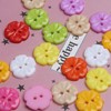 Acxico 100Pcs Flower Plastic Buttons 1/2'' (15mm) Craft, Multi-Color (YY879)