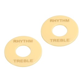 MECCANIXITY Guitar Toggle Switch Washer Plate Rhythm Treble Ring Cream with Gold Letter for Electric Guitar Pickup 2pcs