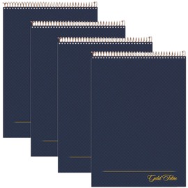 AMPAD Gold Fibre Project Planner, Top-Wire Bound, 8-1/2" x 11-3/4", Project Rule, Navy Cover, 70 Sheets (20-815) (4)