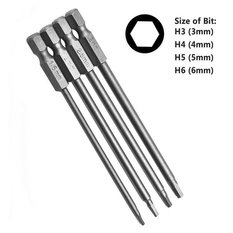 Eyech 16pcs Long Screwdriver Bits Set Cross+Slotted+Torx+Hex Head Screwdriver Bits
